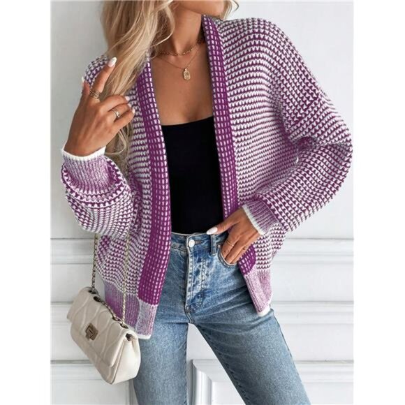 Frenchy New Design Distinctive Ombre Knitted Cardigan Sweater